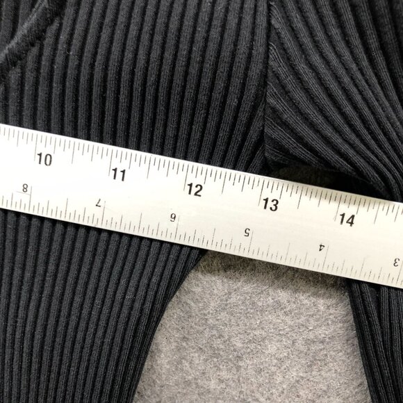 Zara Cropped Cardigan Womens S Black Metal Closure Ribbed Long Sleeve Fitted - Picture 7 of 8